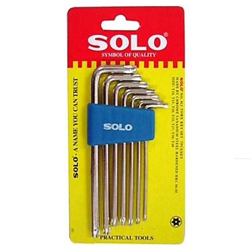 SKI - สกี จำหน่ายสินค้าหลากหลาย และคุณภาพดี | SOLO #912 ประแจหกแฉกท๊อกซ์แบบมีรู 7 ตัวชุด (T10-T40) Code6060 (12ชุด/ก)